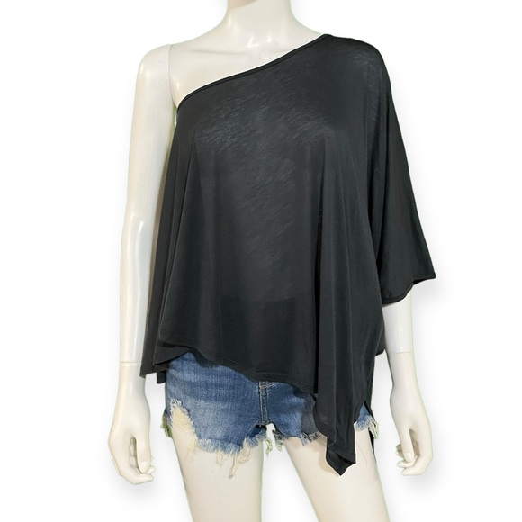 Blue Life One Shoulder Charcoal Grey T-shirt in Small - Picture 3 of 10